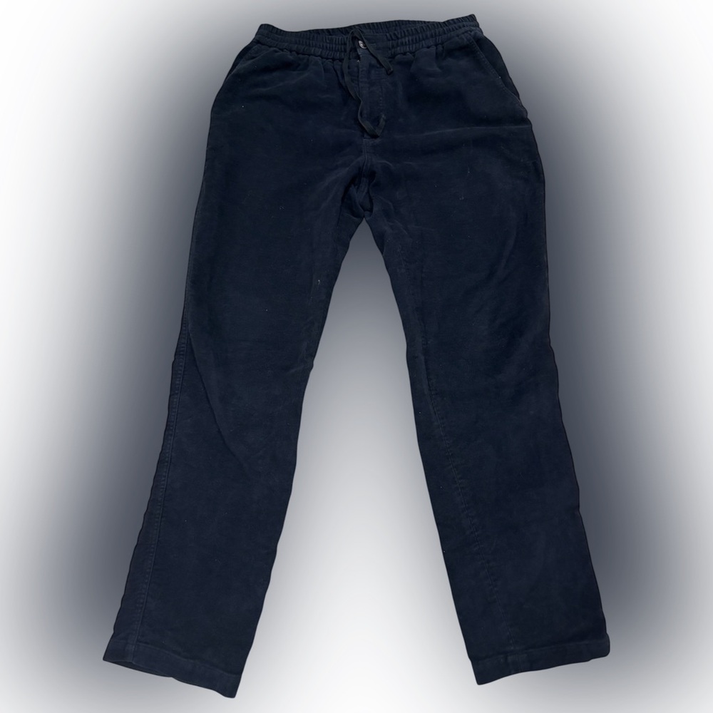 Steven Alan The Fund Corduroy Pants Mens Medium Navy Blue Drawstrings USA Made